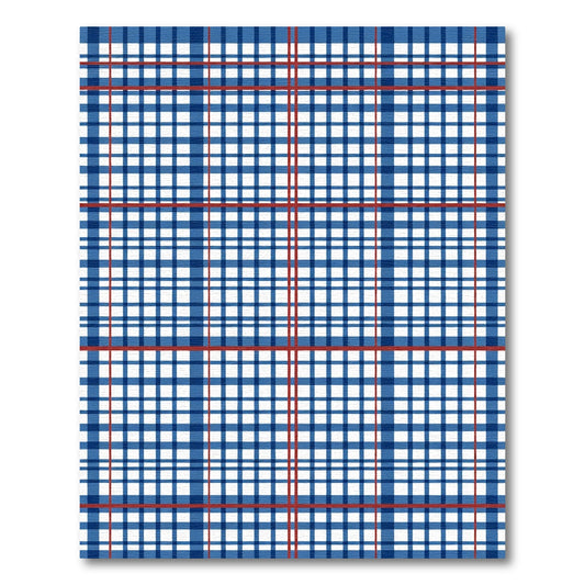 Classic Blue Red Plaid Check Rug
