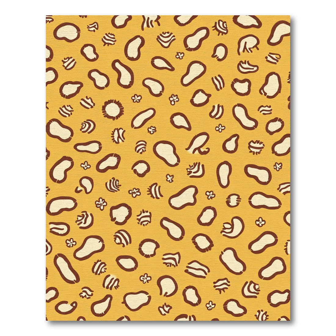 Yellow Spotted Animal Print Rug