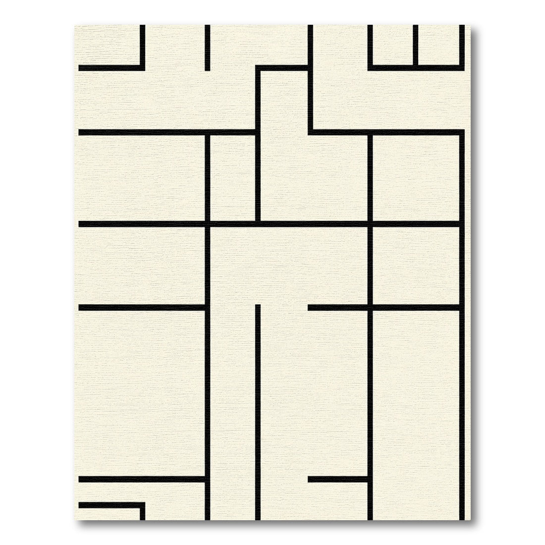 Modern Black White Geometric Bauhaus Rug
