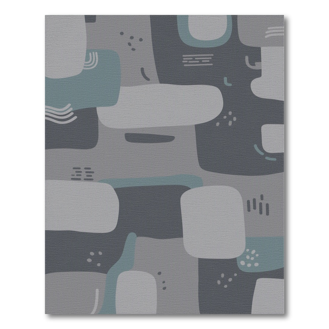 Grey Teal Abstract Area Rug
