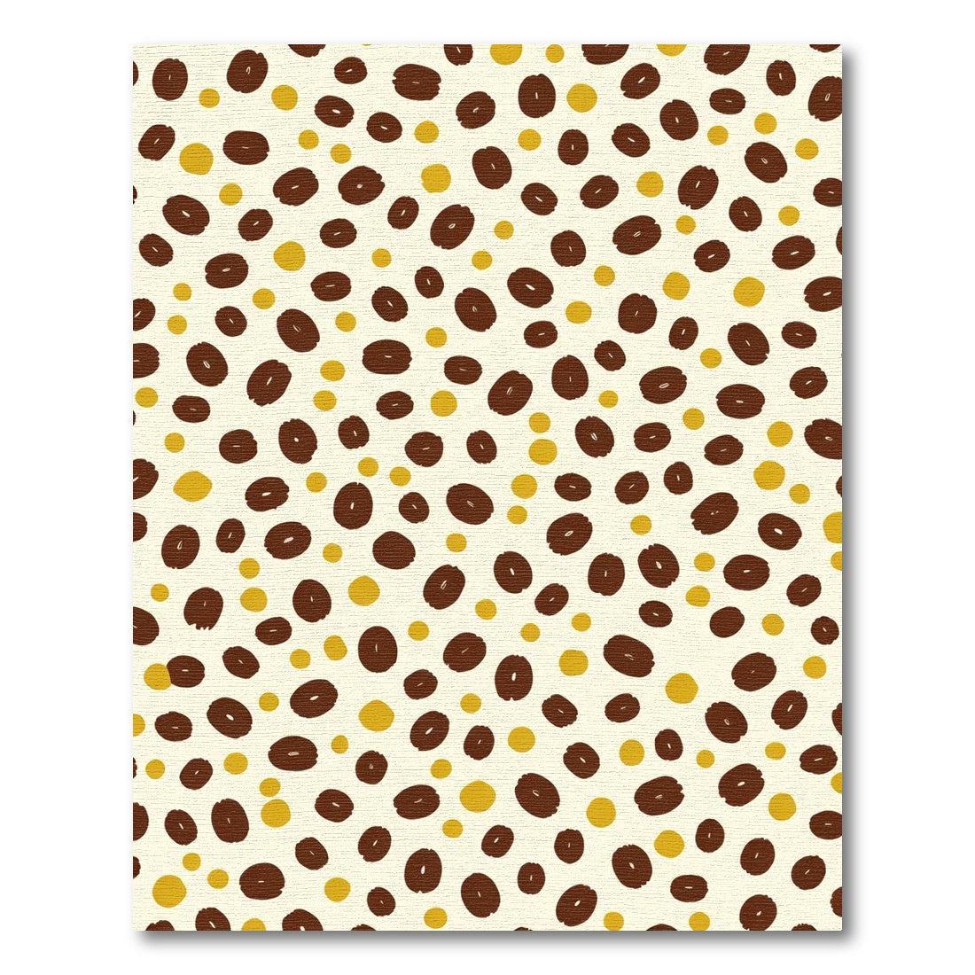 Brown Yellow Scattered Bean Shapes Rug