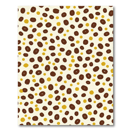 Brown Yellow Scattered Bean Shapes Rug