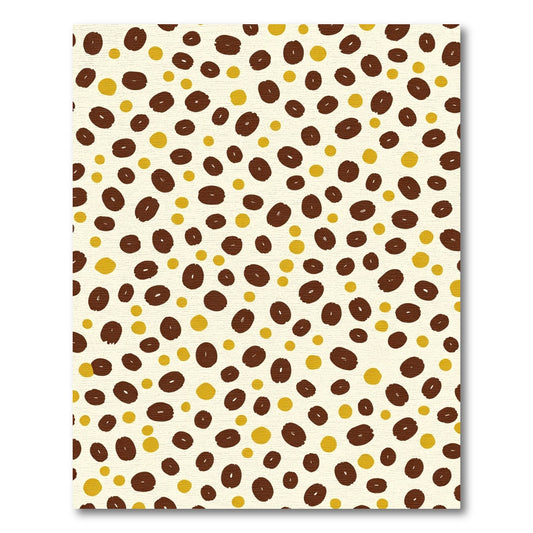 Brown Yellow Scattered Bean Shapes Rug