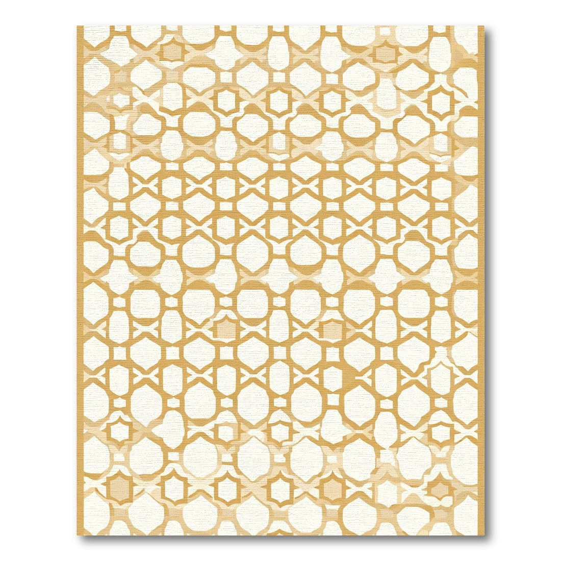 Golden Geometric Lattice Window Rug