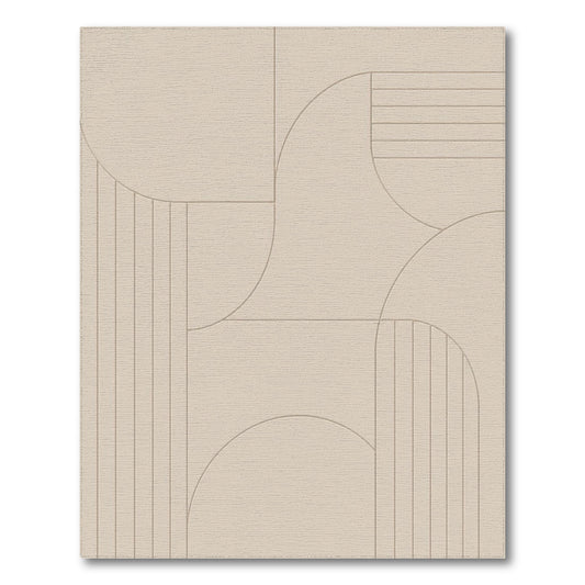 Beige Geometric Modern Area Rug