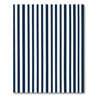 Classic Navy White Vertical Stripe Rug