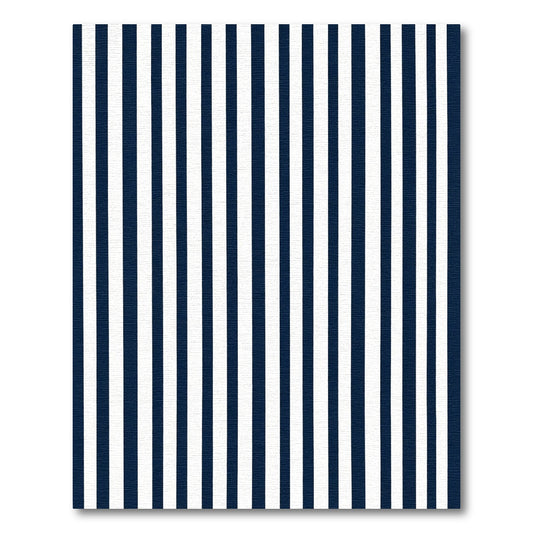 Classic Navy White Vertical Stripe Rug