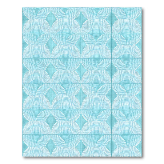 Blue and Teal Blue Teal Geometric Arch Area Rug