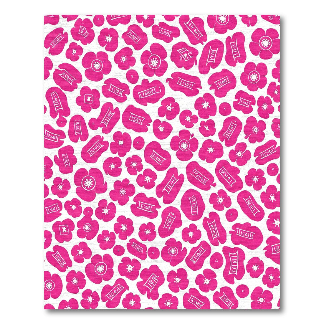 Vibrant Pink Abstract Floral Composition Rug