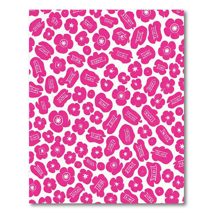Vibrant Pink Abstract Floral Composition Rug