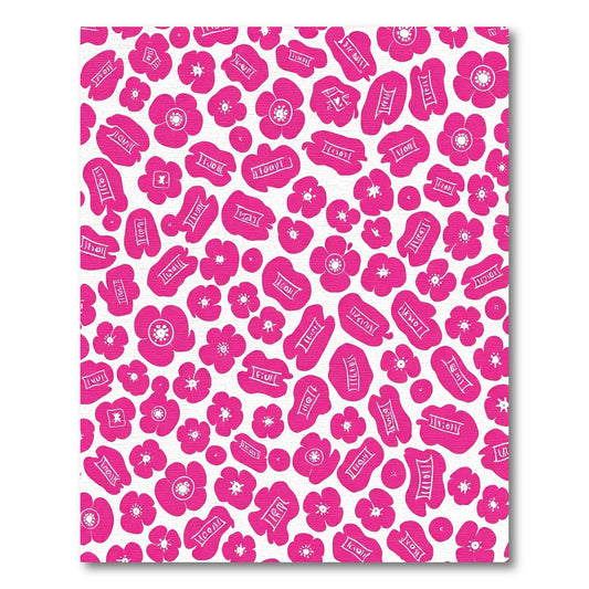 Vibrant Pink Abstract Floral Composition Rug