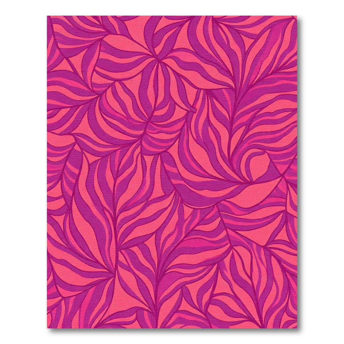 Vibrant Pink Orchid Leafy Swirl Rug