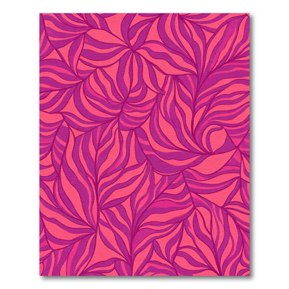 Vibrant Pink Orchid Leafy Swirl Rug