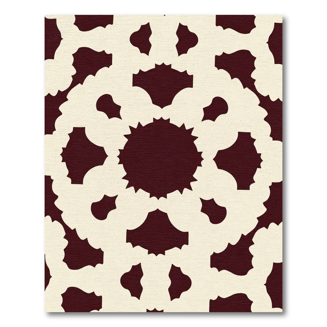 Deep Burgundy Lace Sunburst Rug