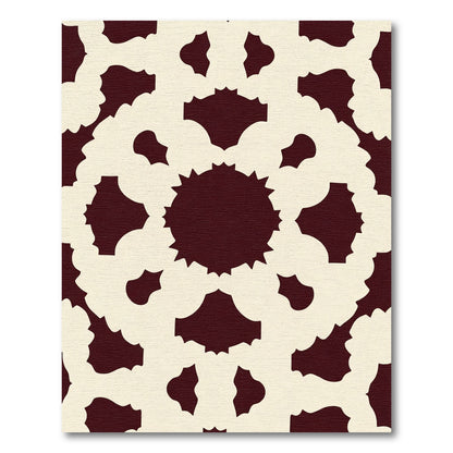 Deep Burgundy Lace Sunburst Rug