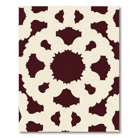 Deep Burgundy Lace Sunburst Rug