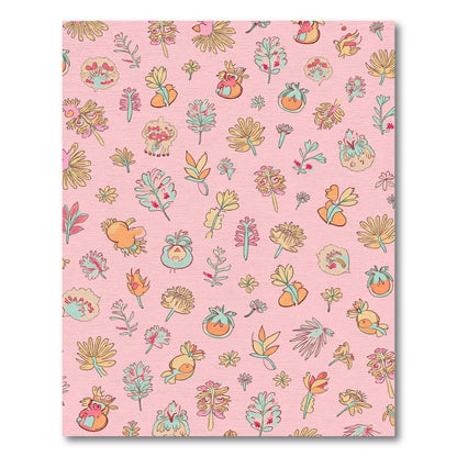 Whimsical Floral Garden Pink Rug