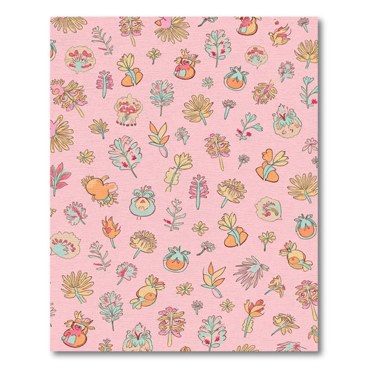 Whimsical Floral Garden Pink Rug