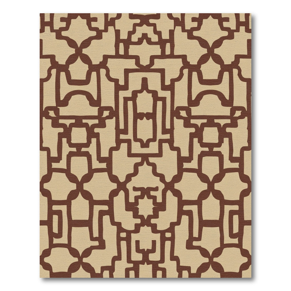 Rustic Earthy Geometric Lattice Rug