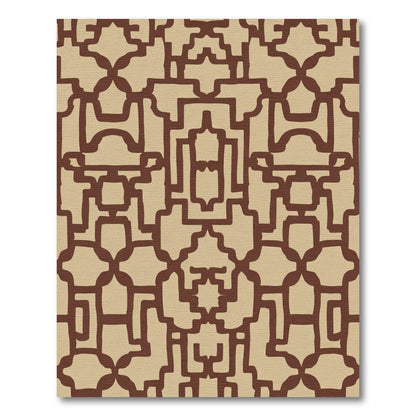 Rustic Earthy Geometric Lattice Rug