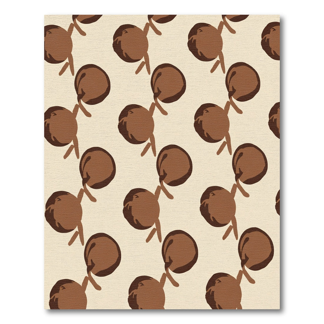Earthy Brown Abstract Orb Pattern Rug