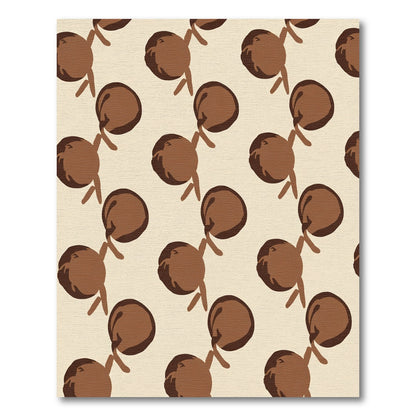 Earthy Brown Abstract Orb Pattern Rug