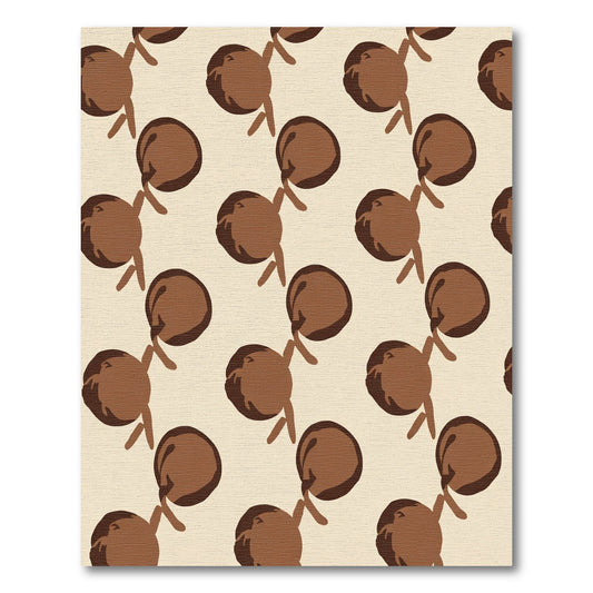 Earthy Brown Abstract Orb Pattern Rug