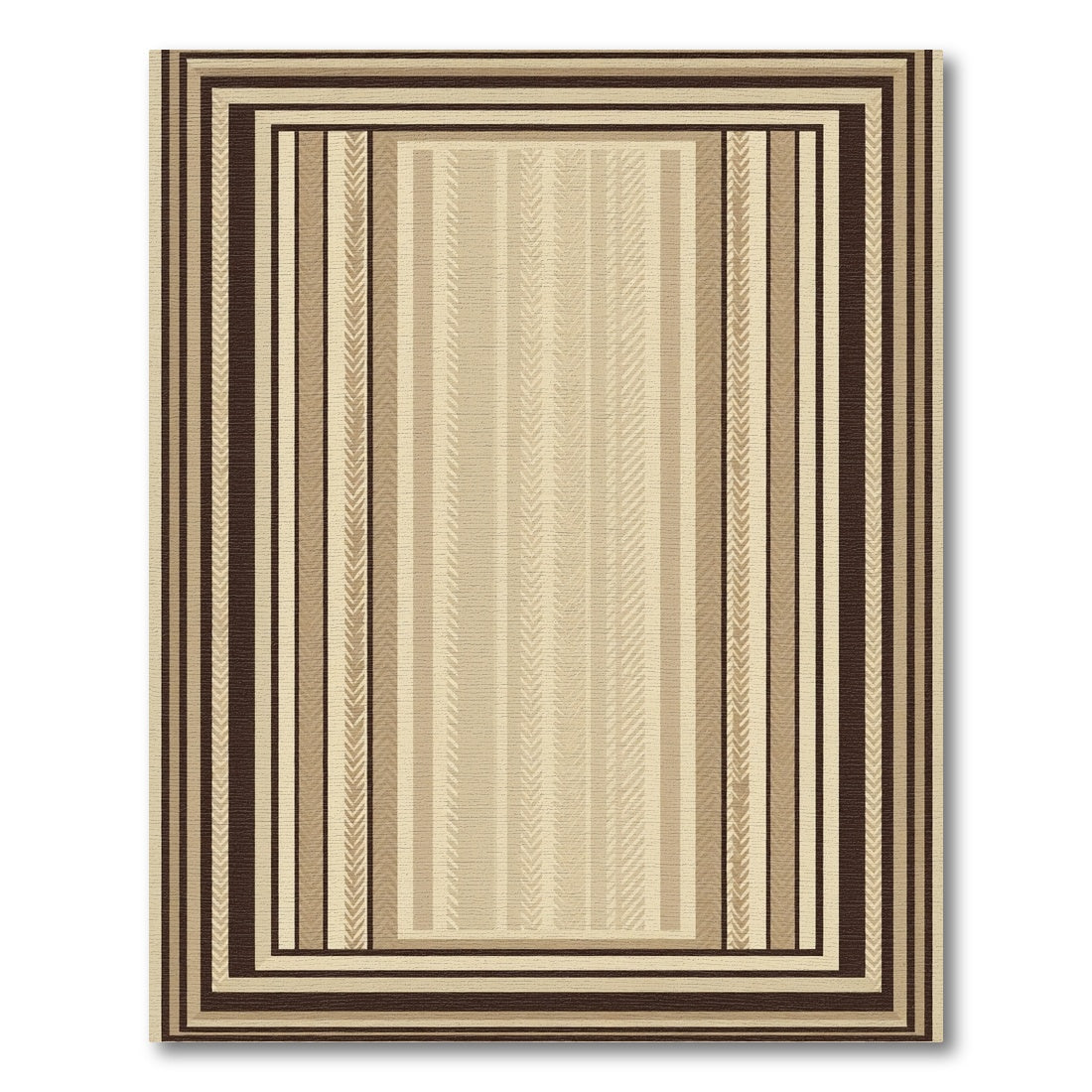 Earthy Stripe Bordered Rug