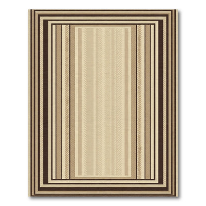 Earthy Stripe Bordered Rug