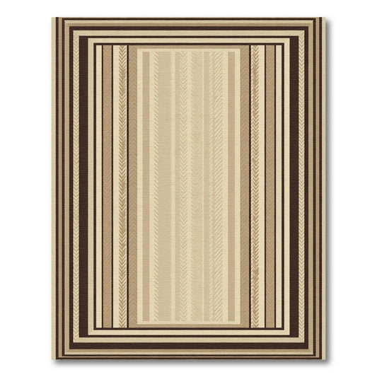 Earthy Stripe Bordered Rug