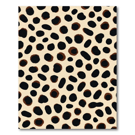 Cream Black Feline Spot Runner Rug
