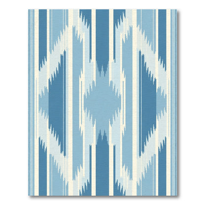 Coastal Blue Striped Diamond Rug