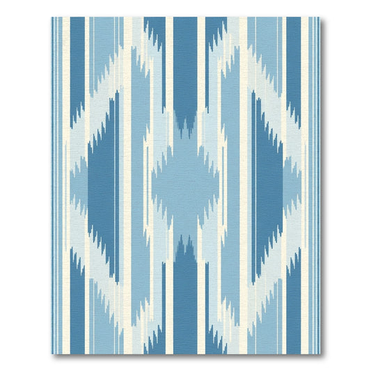 Coastal Blue Striped Diamond Rug