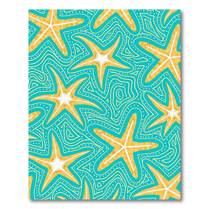 Turquoise Yellow Starfish Swirl Rug
