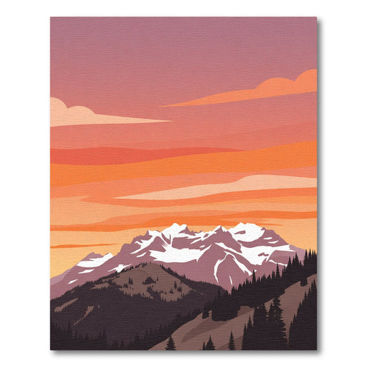 Mountain Sunset Vista Landscape Rug