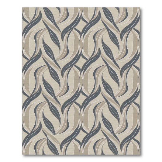 Beige Abstract Wave Area Rug