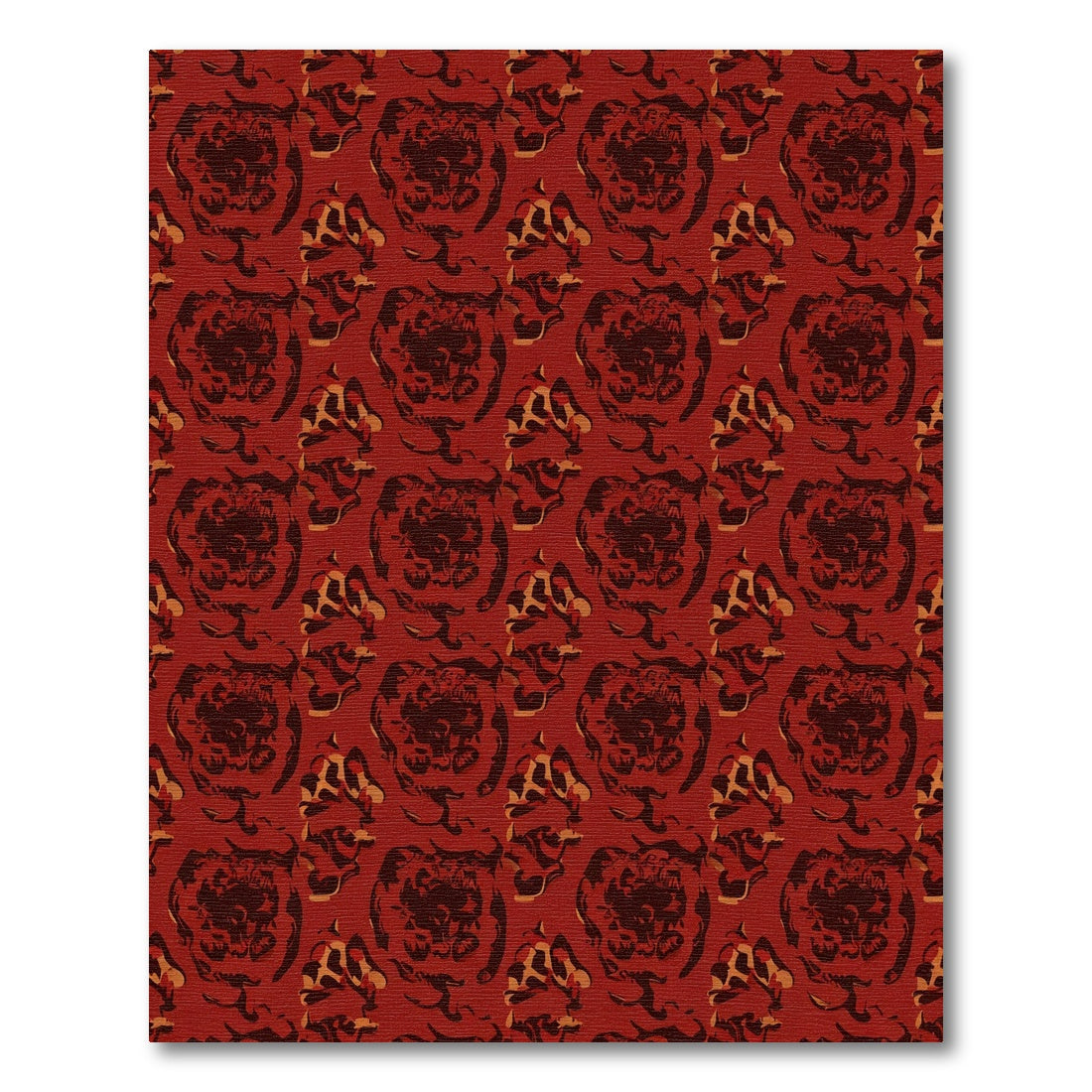 Crimson Abstract Floral Overlay Rug