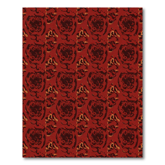 Crimson Abstract Floral Overlay Rug