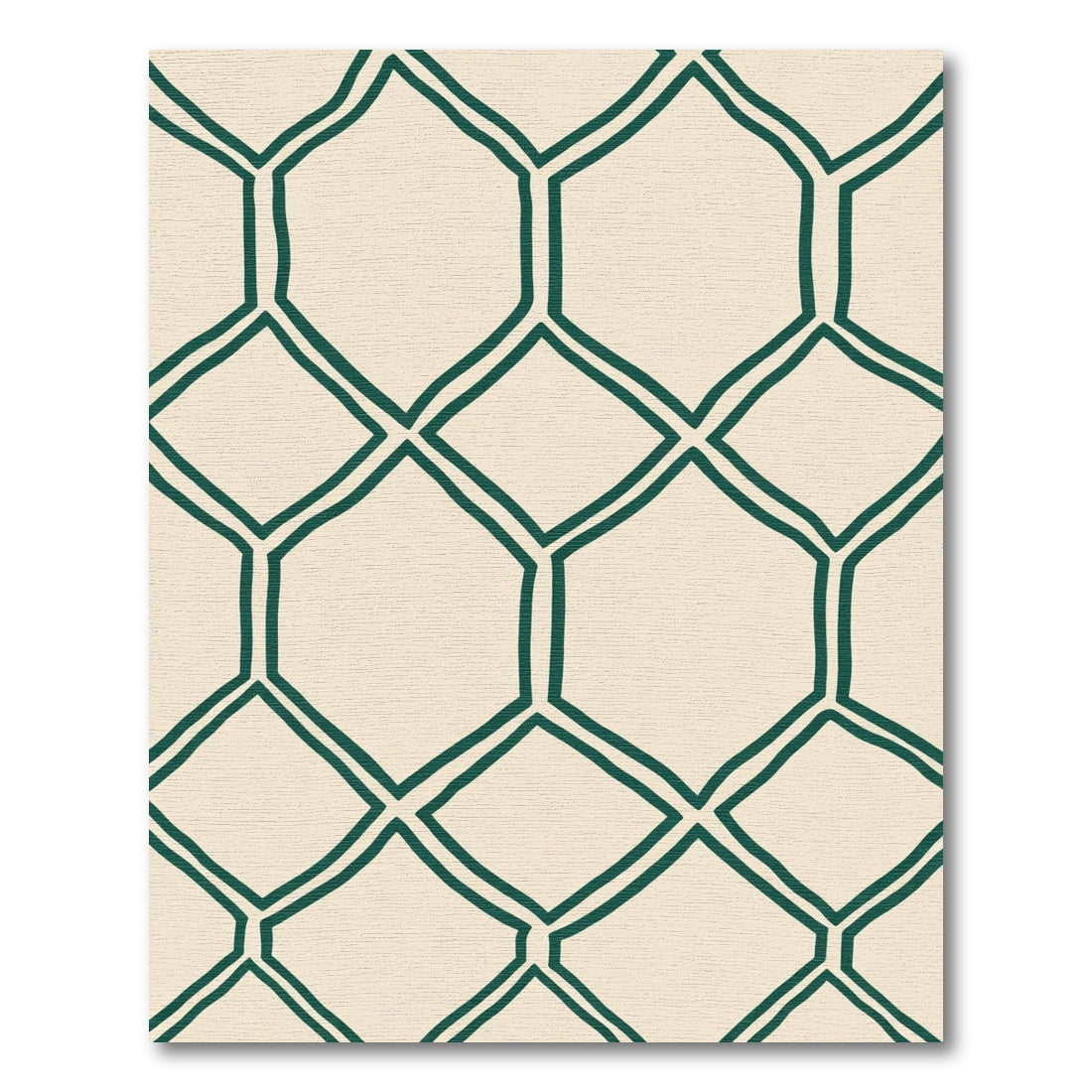 Deep Emerald Geometric Lattice Rug