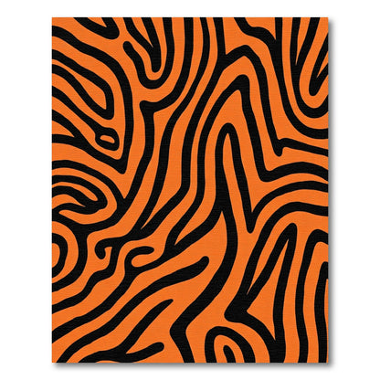 Orange Black Organic Stripe Rug
