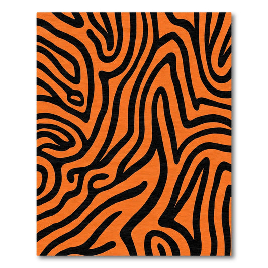 Orange Black Organic Stripe Rug