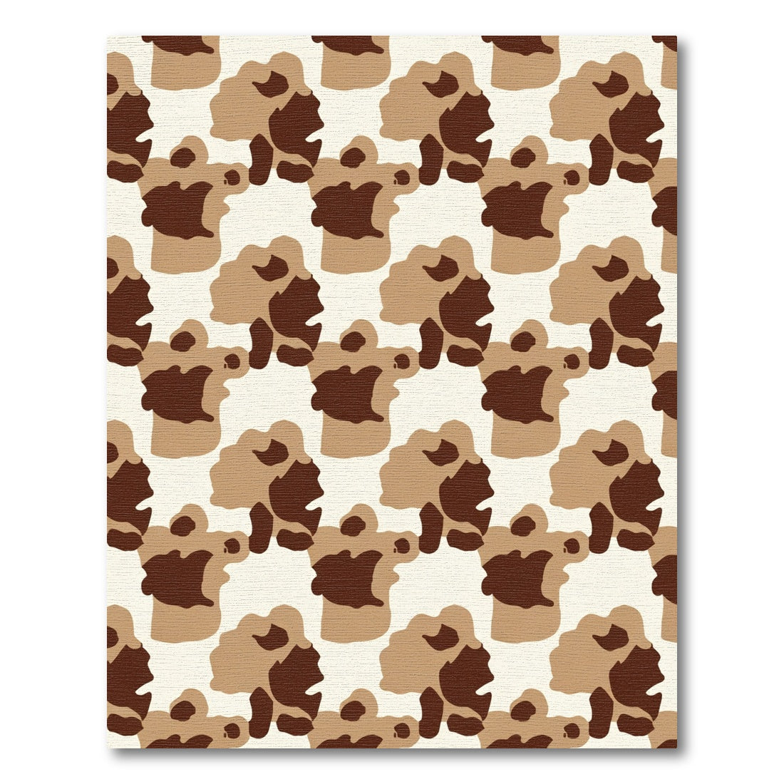 Brown Beige Camouflage Organic Shapes Rug