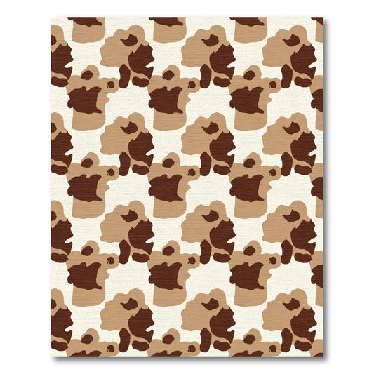 Brown Beige Camouflage Organic Shapes Rug