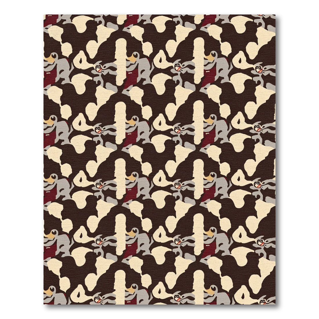 Whimsical Grey Animal Comical Camouflage Rug