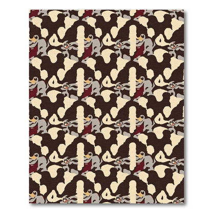 Whimsical Grey Animal Comical Camouflage Rug