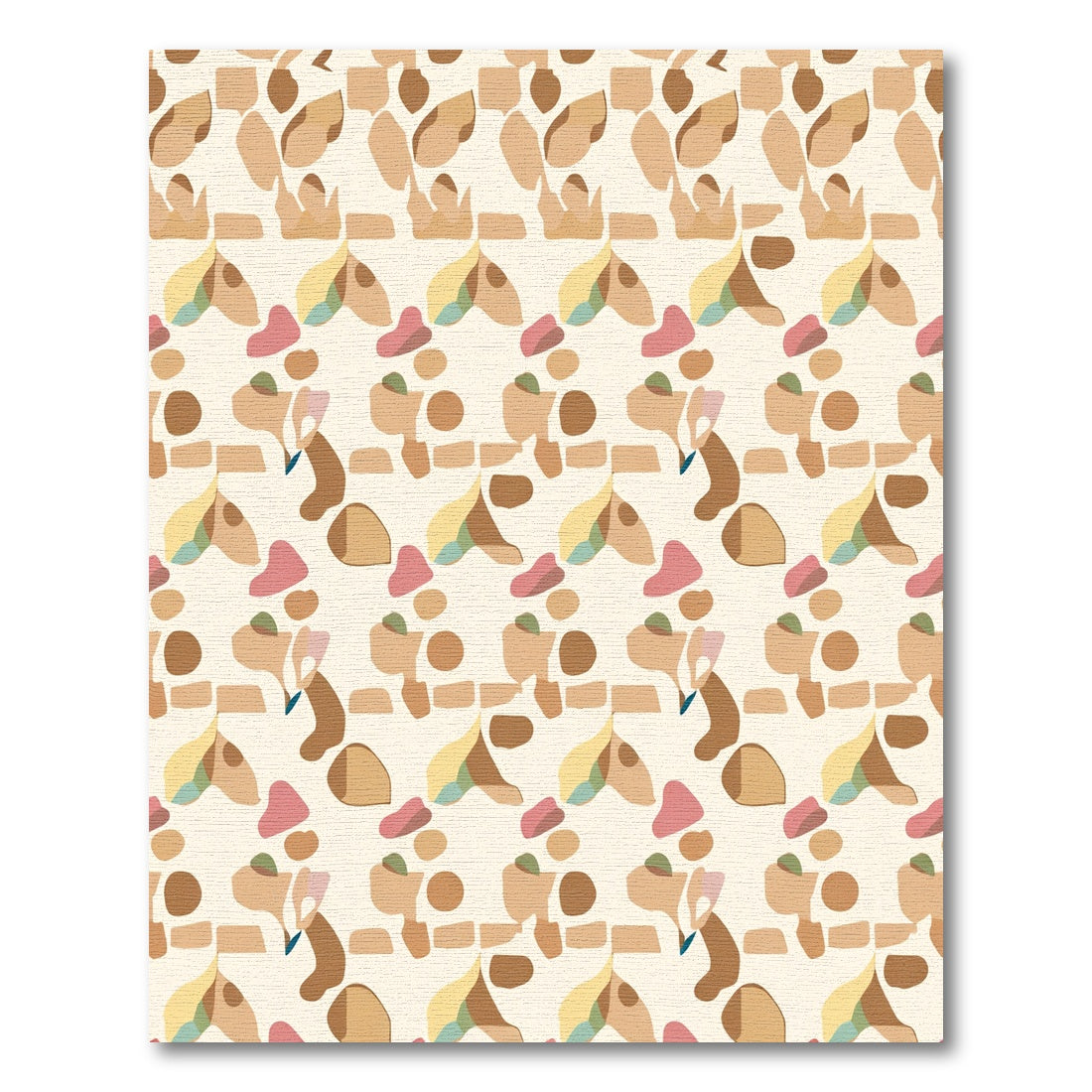 Earthy Abstract Organic Shape Arrangement Rug