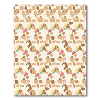 Earthy Abstract Organic Shape Arrangement Rug