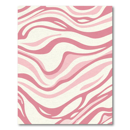 Soft Pink Wavy Stripes Rug