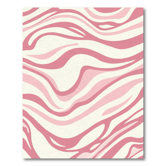 Soft Pink Wavy Stripes Rug