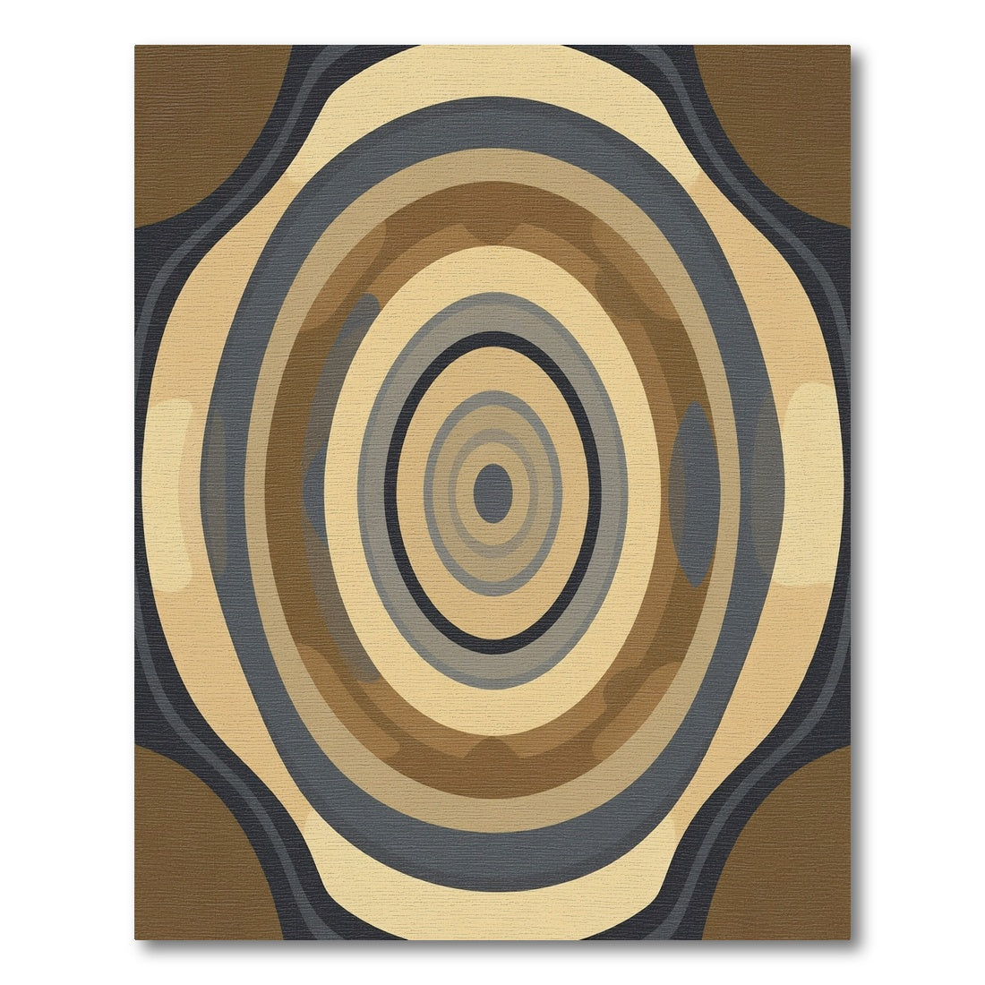 Earthy Tone Abstract Concentric Circles Rug